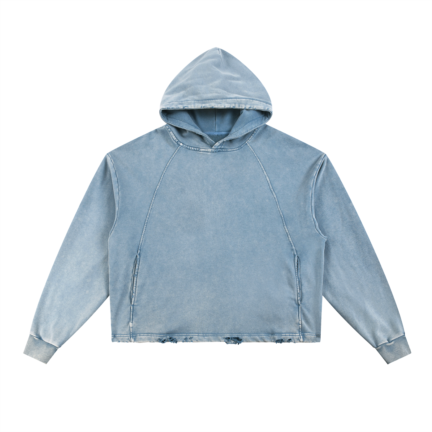 Apologize Mock Denim Washed Hoodie