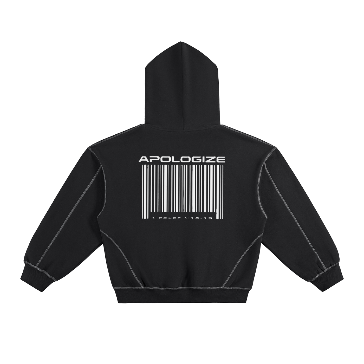 Apologize Cropped Barcode Hoodie